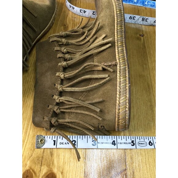 Ugg Australia Brown Suede Fringe Ankle Boots Moccasins Womens Size 7 - Picture 6 of 7